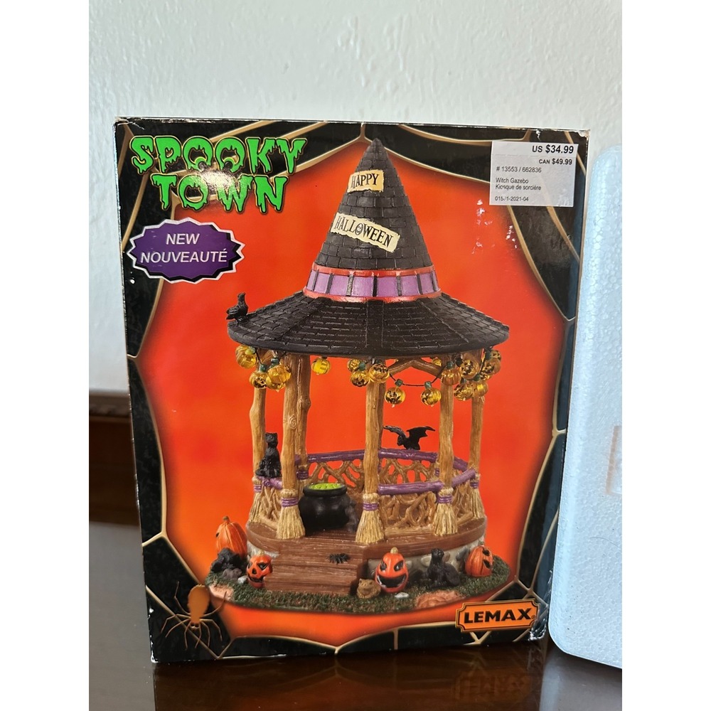 Lemax Spooky Town Halloween Village Accessory Witch Gazebo w/ Box - Picture 2 of 10